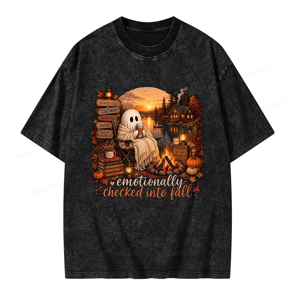 Pagewings Summerween Ghost Unisex Washed T-shirt