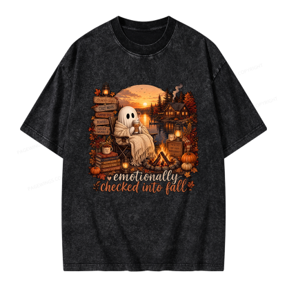 Pagewings Summerween Ghost Unisex Washed T-shirt