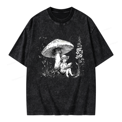Pagewings Woodland Girl Reading Unisex Washed T-shirt