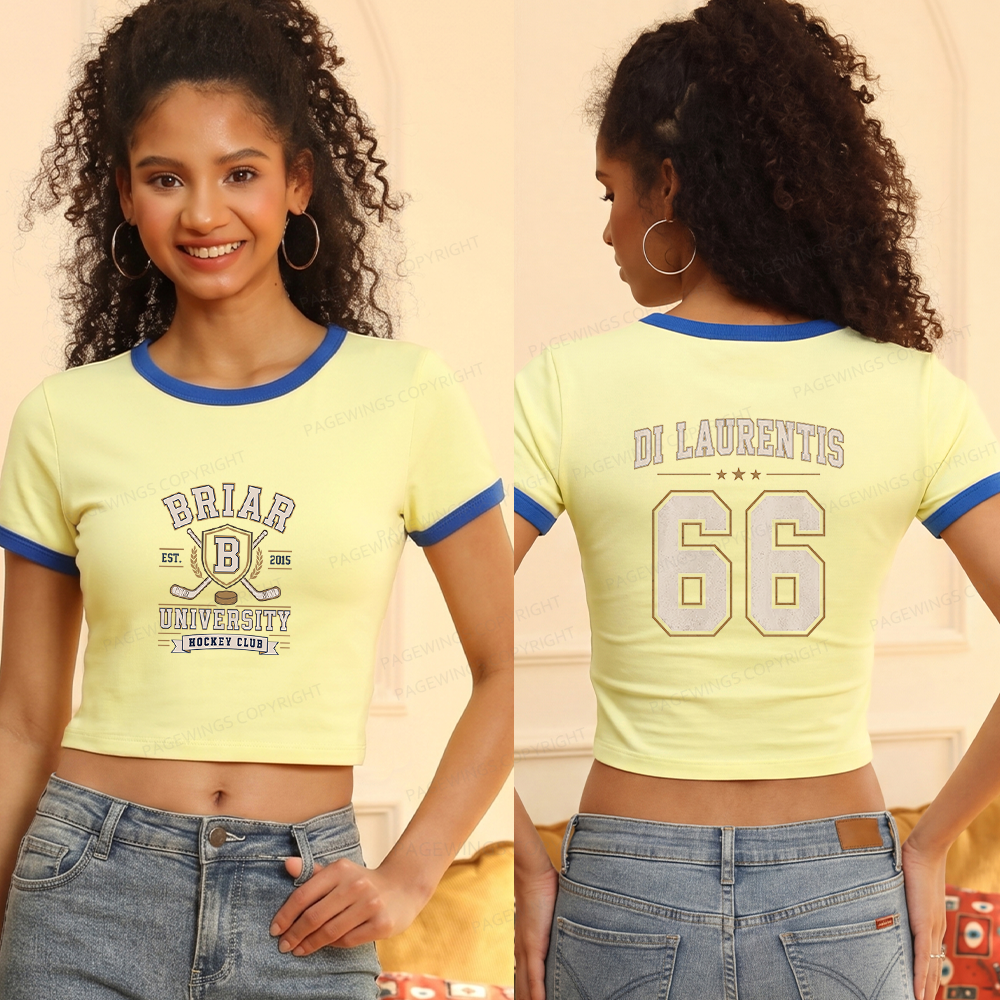 Pagewings Hockey Romance 15710 Bookish Baby Tee Cropped Ringer T-Shirt