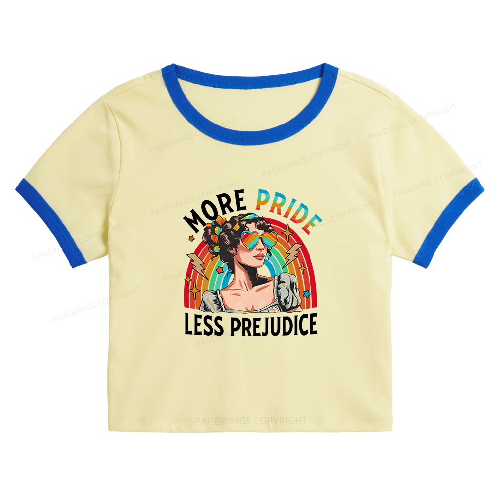 Pagewings More Pride Less Prejudice 12303 Bookish Baby Tee Cropped Ringer T-Shirt