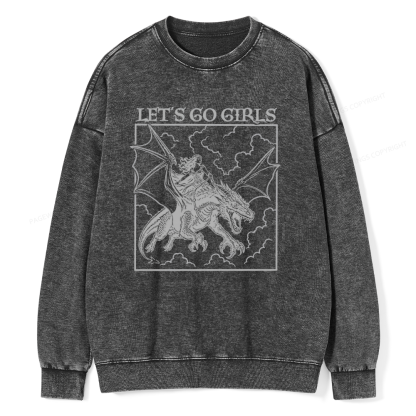 Pagewing Let's Go Girls16145 Read Unisex Washed Sweatshirt