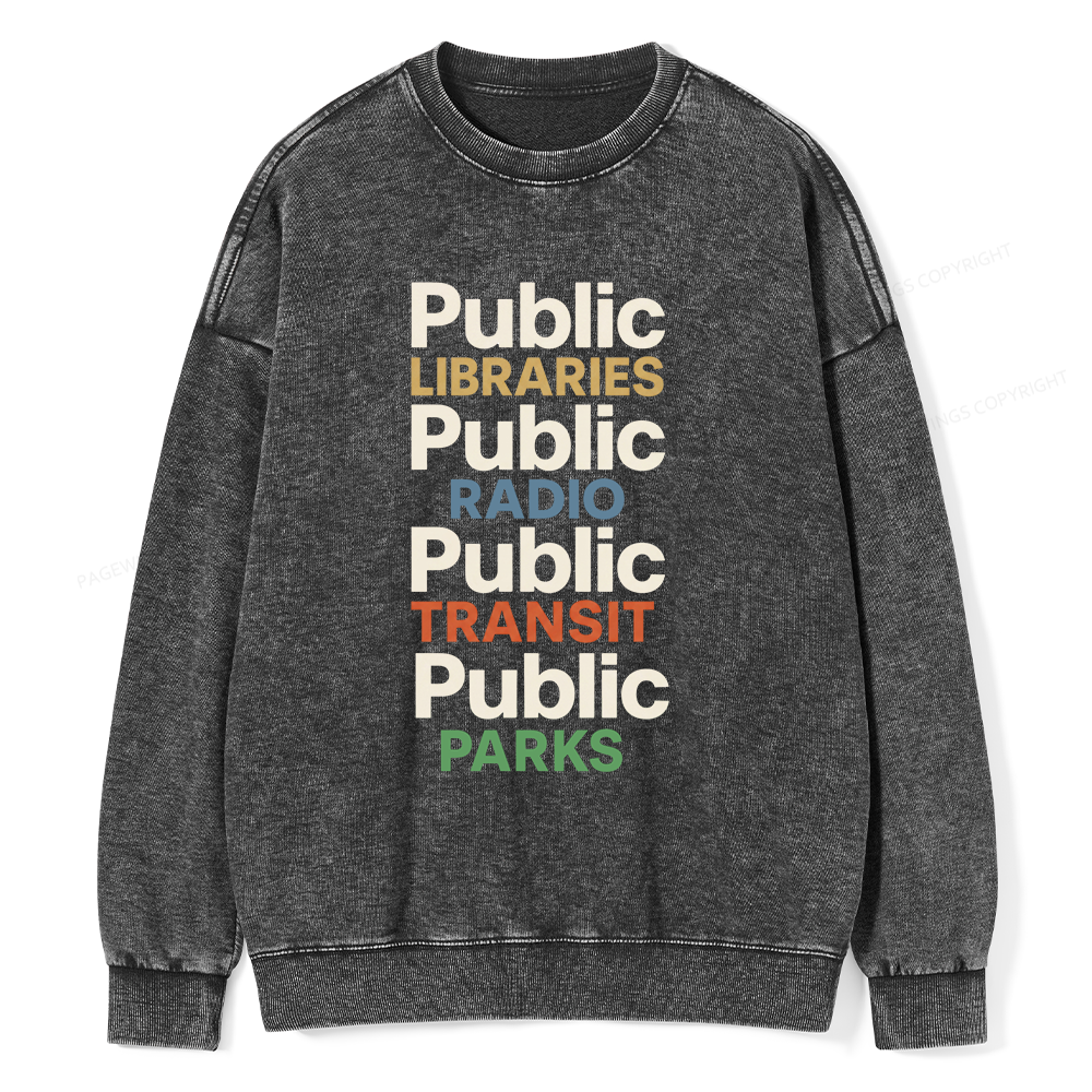 Pagewings Public Libraries15687 Read Unisex Washed Sweatshirt