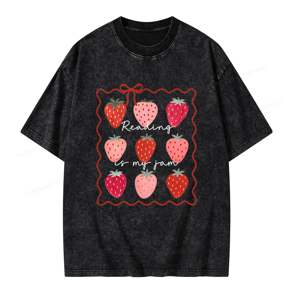 Pagewing Reading Is My Jam Unisex Washed T-shirt