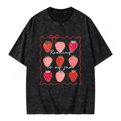 Pagewing Reading Is My Jam Unisex Washed T-shirt