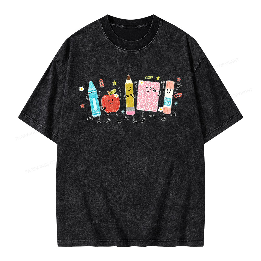 Pagewing Back To School Unisex Washed T-shirt