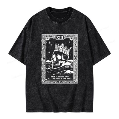 Pagewing Hell Is Empty And All The Devils Are Here Unisex Washed T-shirt