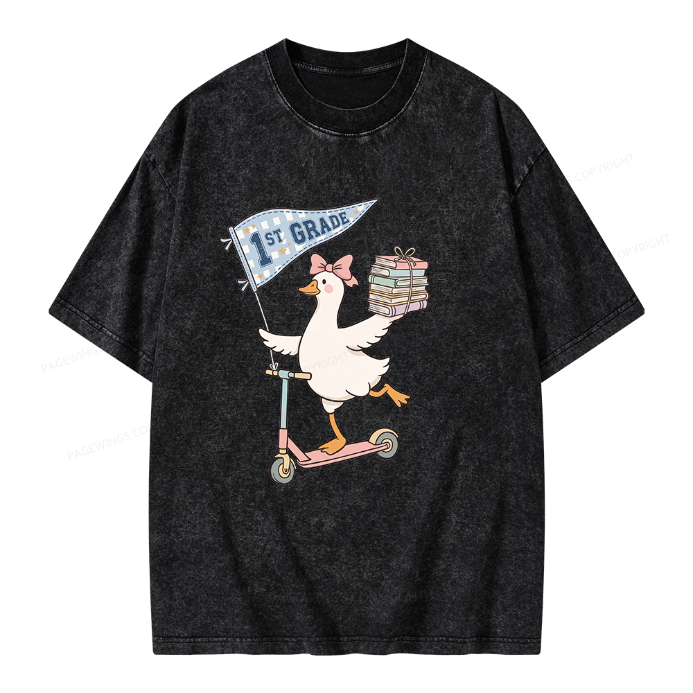 Pagewing Personalized Back to School Unisex Washed T-shirt