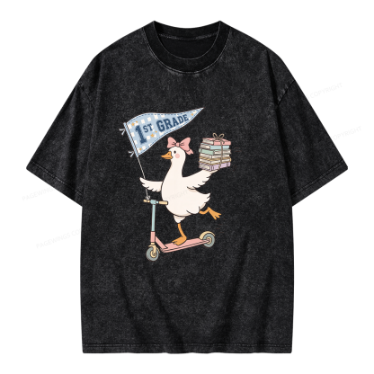 Pagewing Personalized Back to School Unisex Washed T-shirt