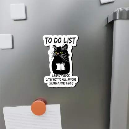 Pagewings Black Cat To Do List Fridge Magnet