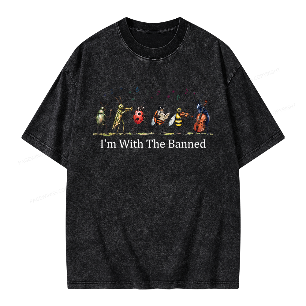 Pagewing I'm With The Banned Unisex Washed T-shirt