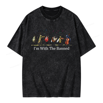 Pagewing I'm With The Banned Unisex Washed T-shirt