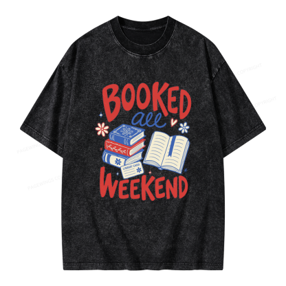 Pagewings Booked All Weekend Unisex Washed T-shirt