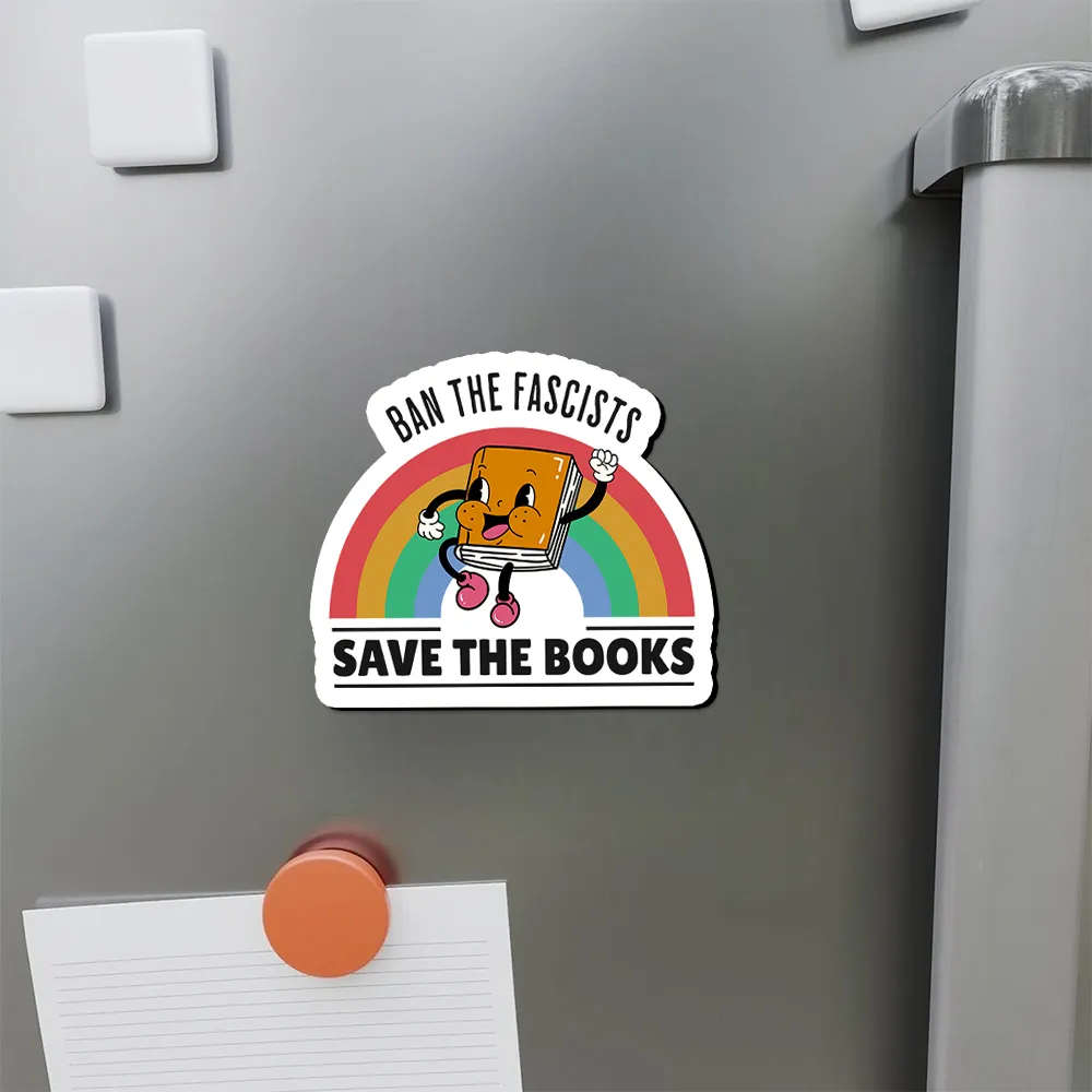 Pagewings Ban The Fascists Save The Books Fridge Magnet