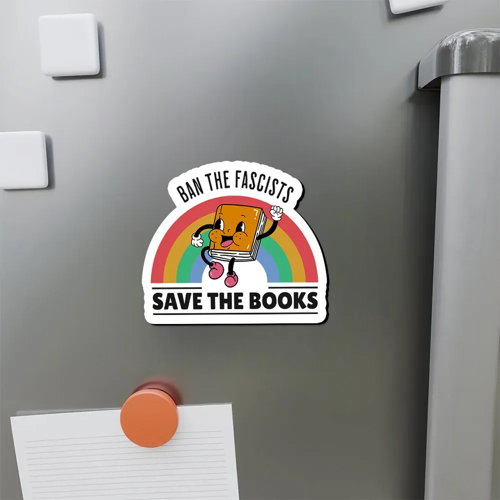 Pagewings Ban The Fascists Save The Books Fridge Magnet