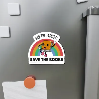 Pagewings Ban The Fascists Save The Books Fridge Magnet
