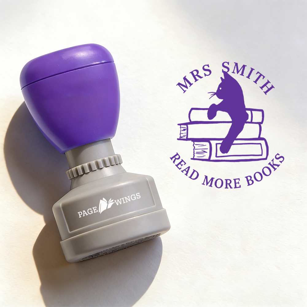Pagewings Personalized Read More Books Stamp