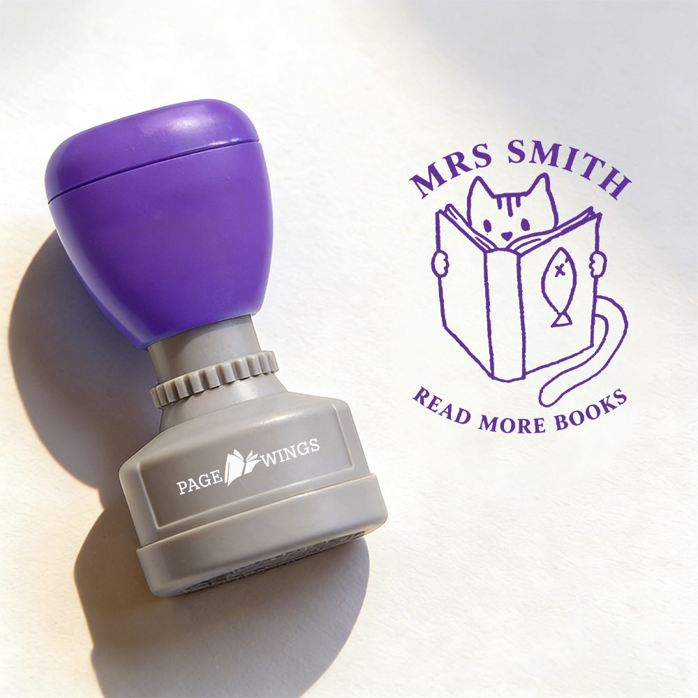 Pagewings Personalized Read More Books Stamp