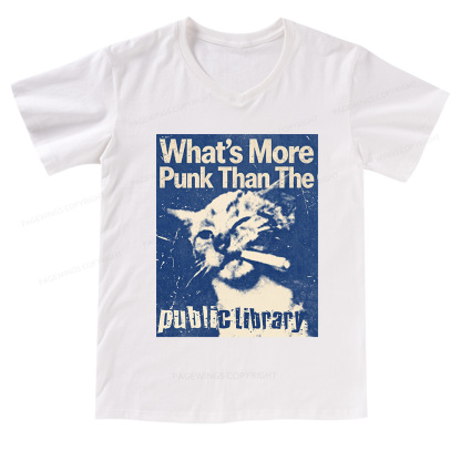 Pagewings What's More Punk Than The Public Library V-neck T-shirt
