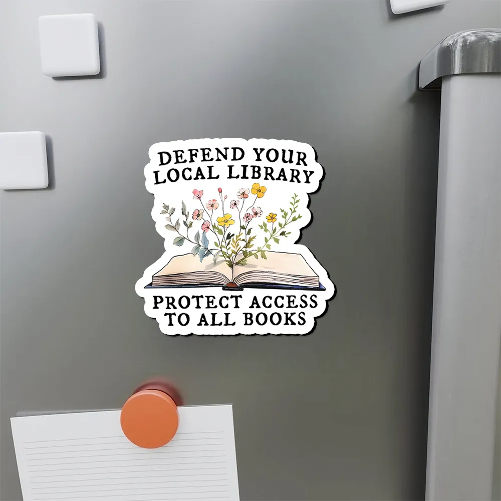 Pagewings Books Save Lives Protect Libraries Fridge Magnet