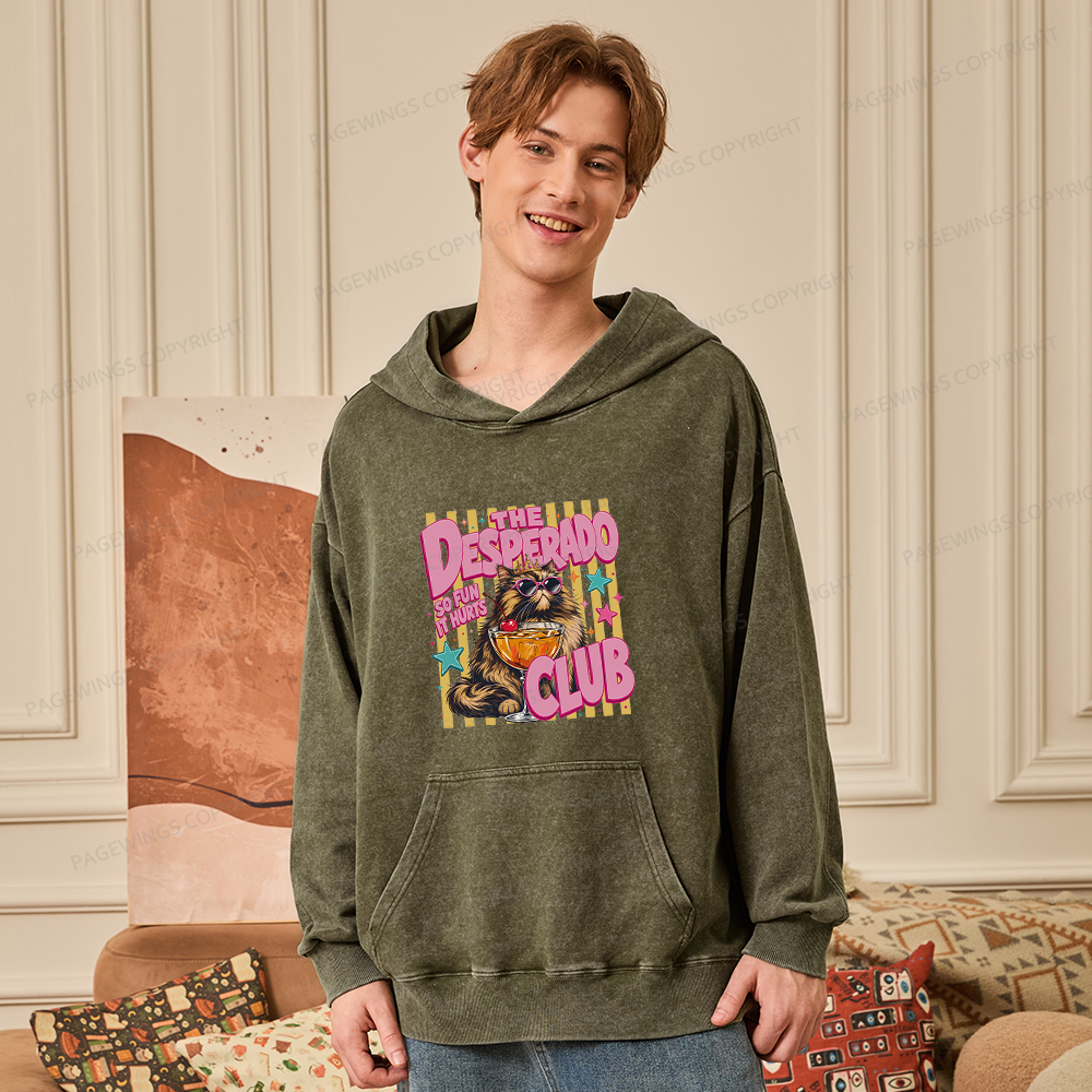 Pagewings Desperado Club15996 Book Unisex Washed Hoodie
