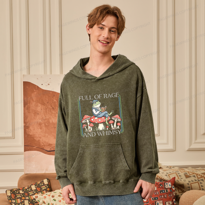 Pagewings Full Of Rage and Whimsy15482 Book Unisex Washed Hoodie