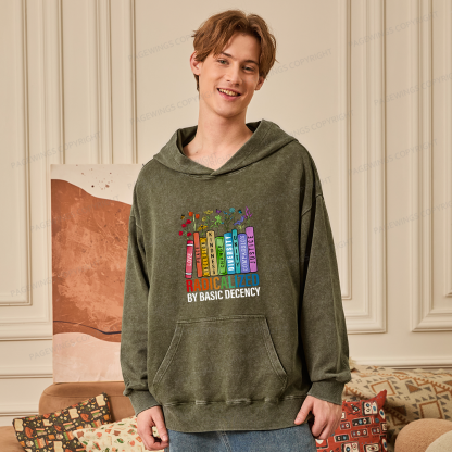 Pagewings Radicalized by Basic Decency14041 Book Unisex Washed Hoodie