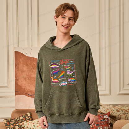 Pagewings You Are Safe With Me15899 Book Unisex Washed Hoodie