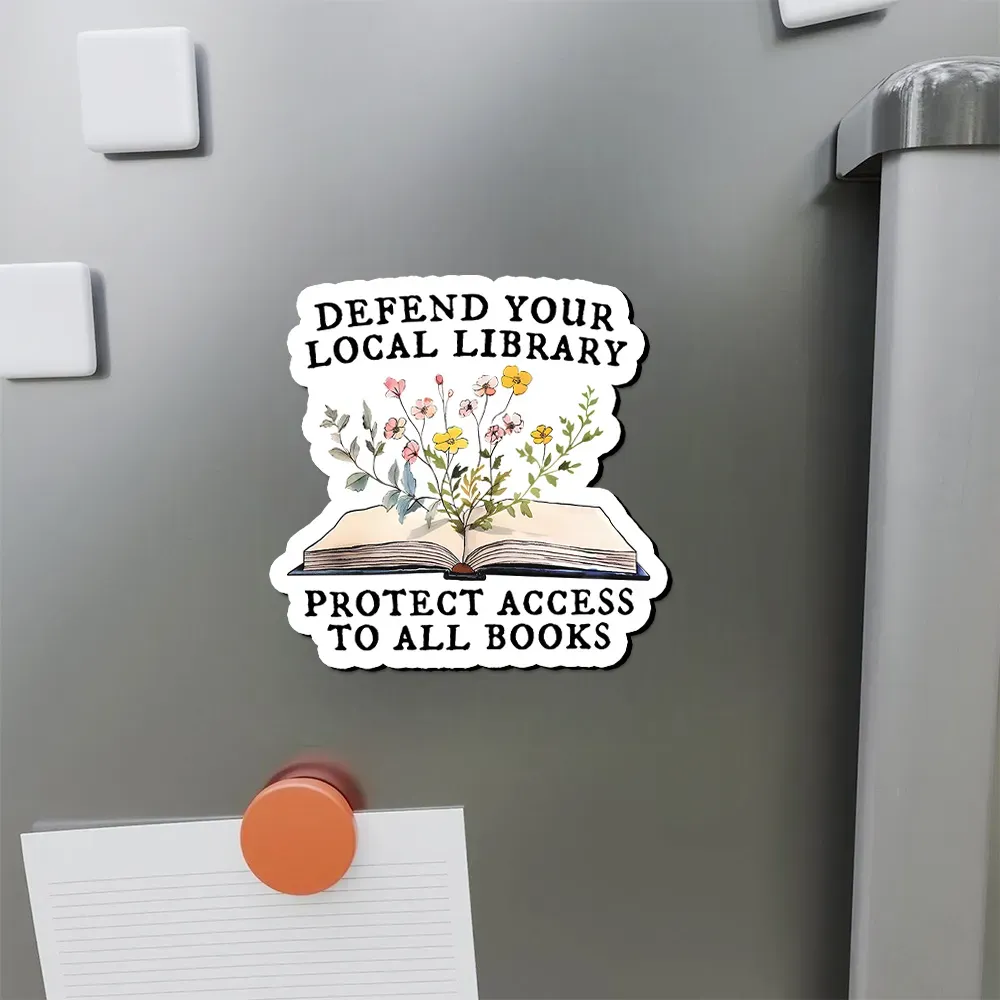 Pagewings Books Save Lives Protect Libraries Fridge Magnet