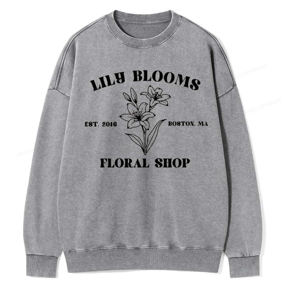Pagewings Lily Bloom's Floral Unisex Washed Sweatshirt