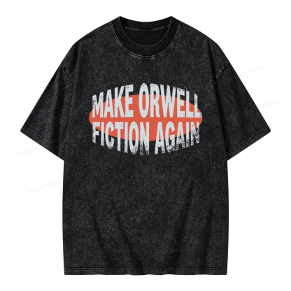 Pagewings Make Orwell Fiction Again Unisex Washed T-shirt