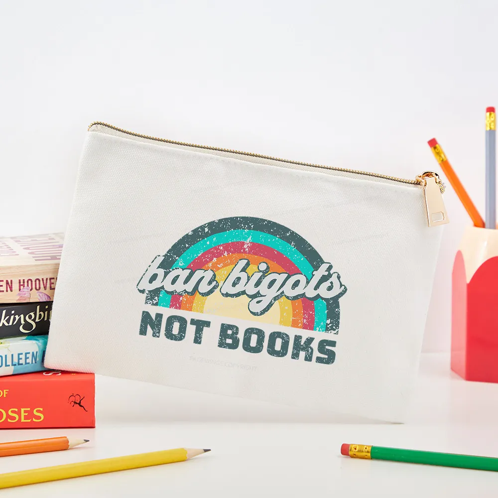 Pagewings Ban Bigots Not Books Pouch