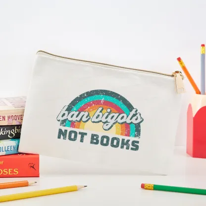 Pagewings Ban Bigots Not Books Pouch
