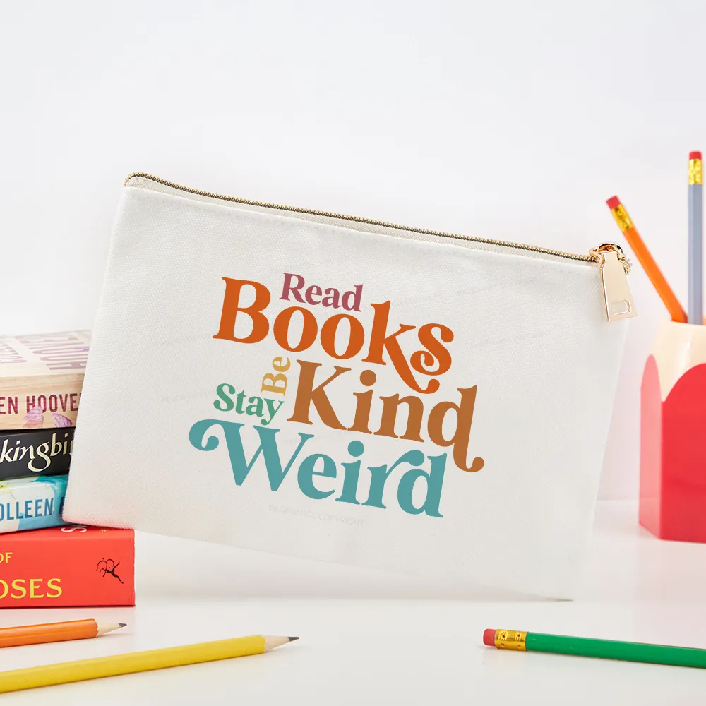 Pagewings Read Books Be Kind Stay Weird Pouch