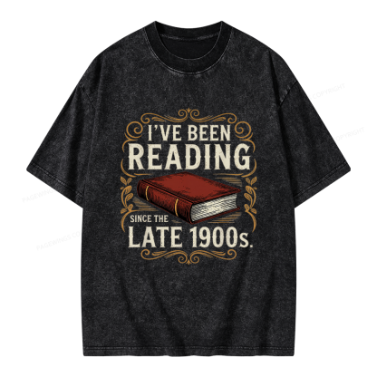 Pagewings Reading Since the Late 1900s Unisex Washed T-shirt