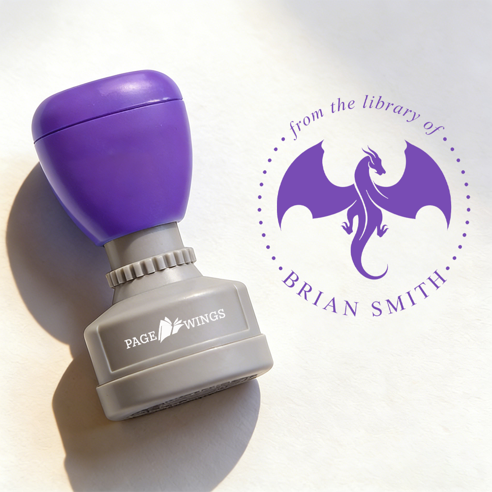 Pagewings Personalized Dragon Book Stamp