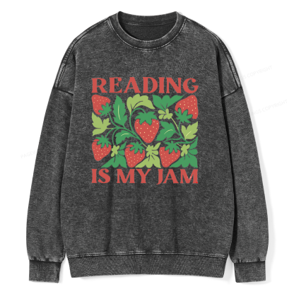 Pagewings Reading Is My Jam15972 Read Unisex Washed Sweatshirt