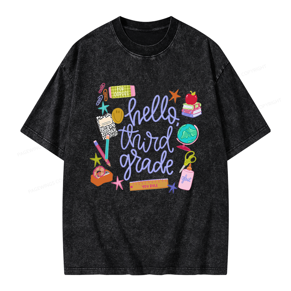 Pagewings Personalized Grade Unisex Washed T-shirt