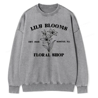 Pagewings Lily Bloom's Floral Unisex Washed Sweatshirt