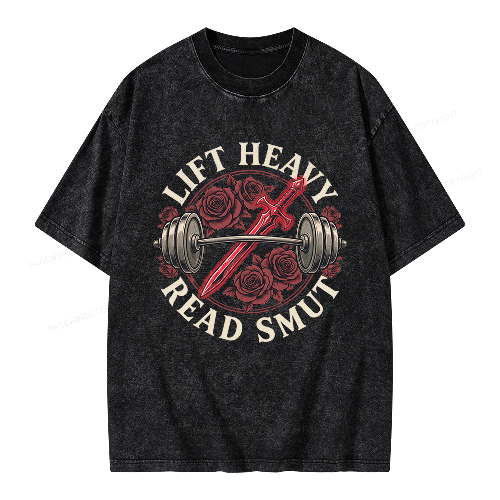 Pagewings Lift Heavy Read Smut Unisex Washed T-shirt