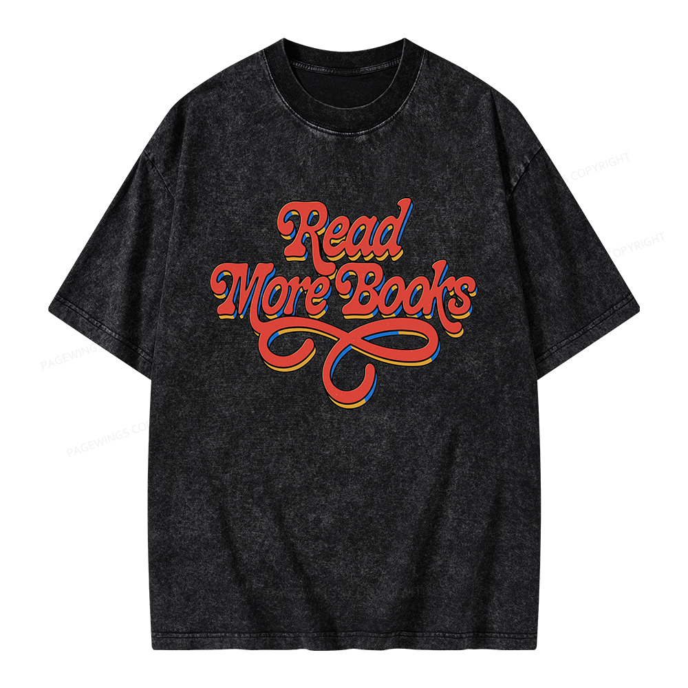 Pagewings Read More Books Unisex Washed T-shirt
