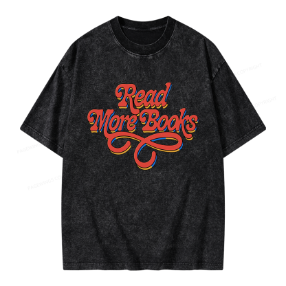 Pagewings Read More Books Unisex Washed T-shirt