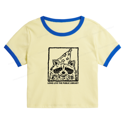 Pagewings Long Live The Public Library14039 Baby Tee Cropped Ringer T-Shirt