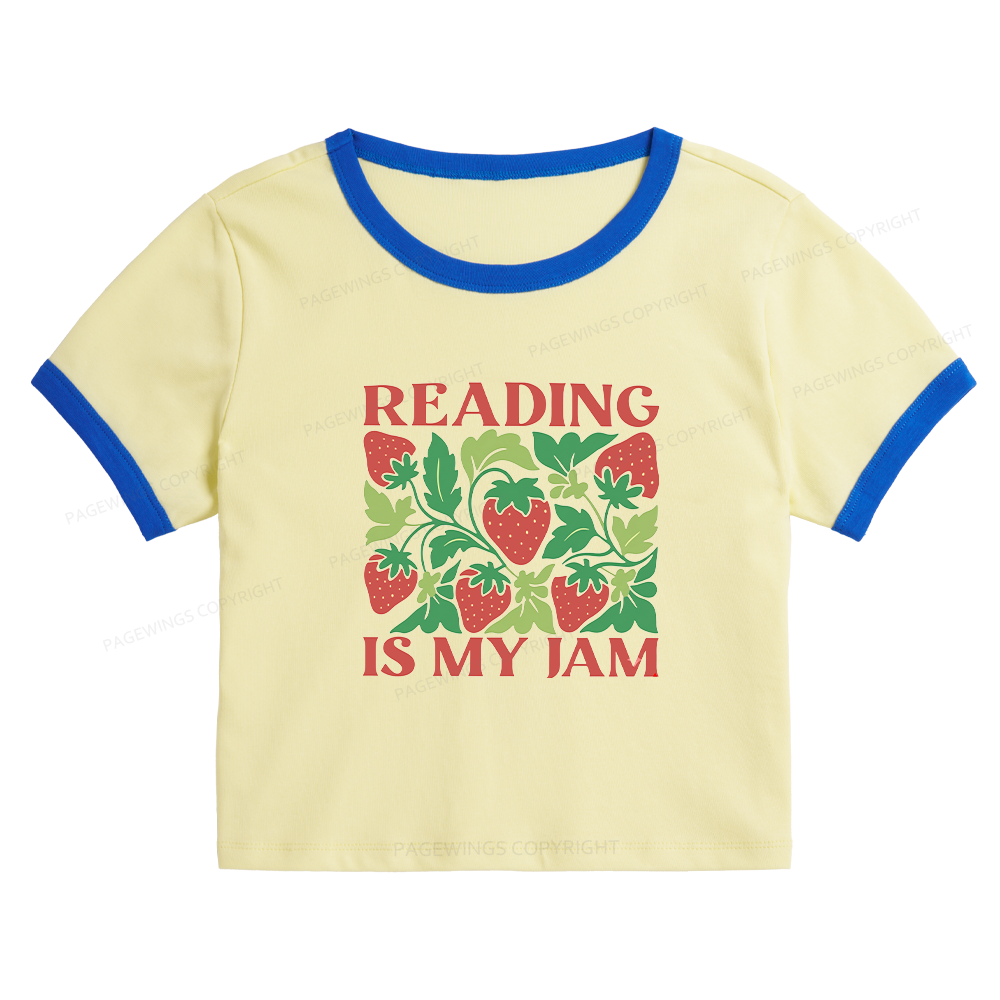 Pagewings Reading Is My Jam15972 Baby Tee Cropped Ringer T-Shirt