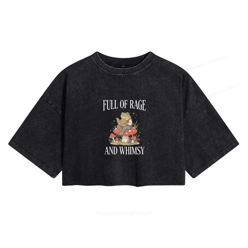 Pagewing Full of Rage and Whimsy16105 Read Women's Washed Cropped T-shirt
