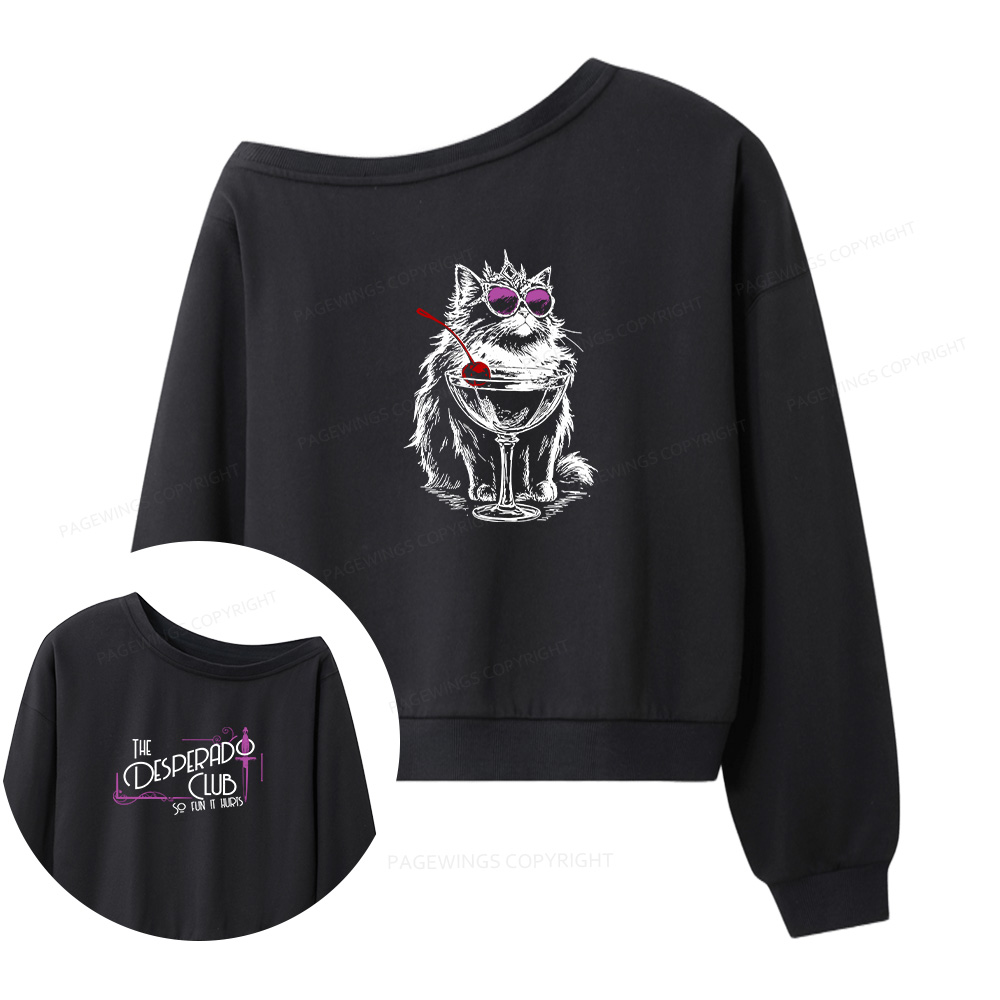 Pagewings Desperado Club 15506 Bookish Women Off Shoulder Sweatshirt