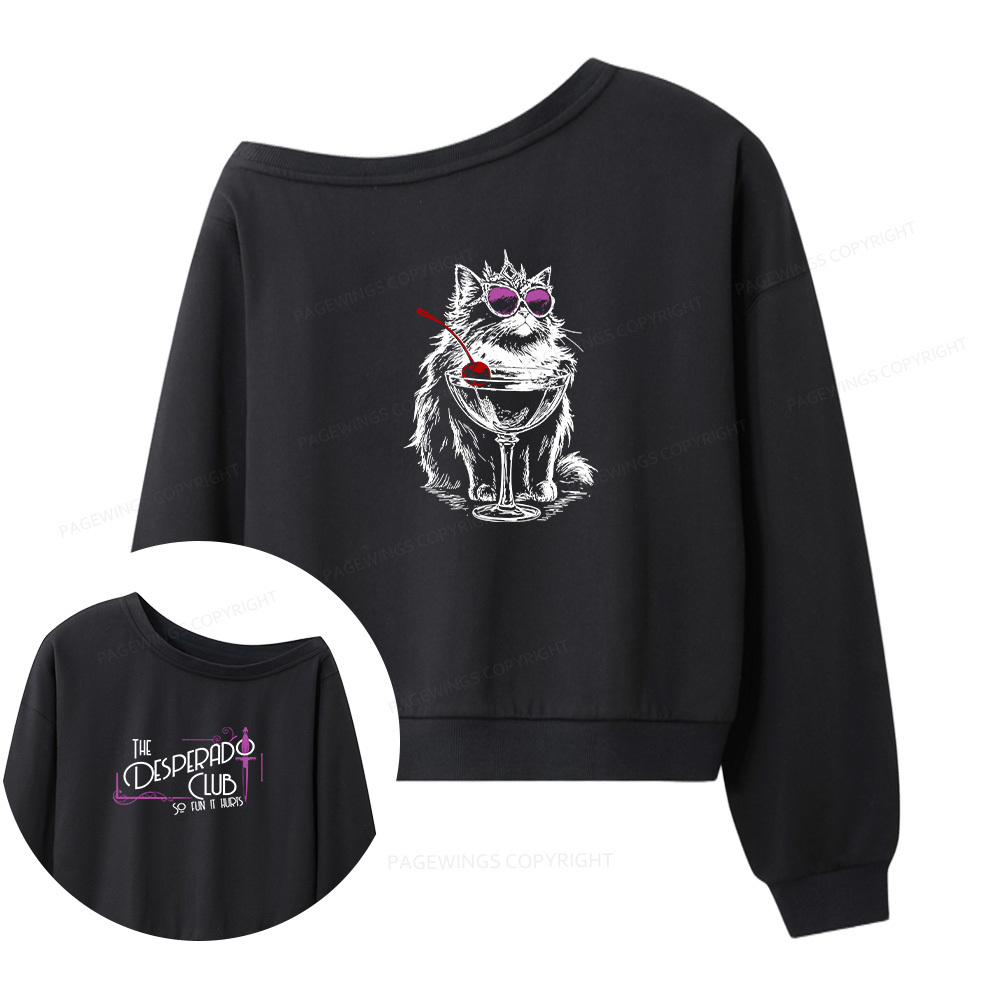 Pagewings Desperado Club 15506 Bookish Women Off Shoulder Sweatshirt