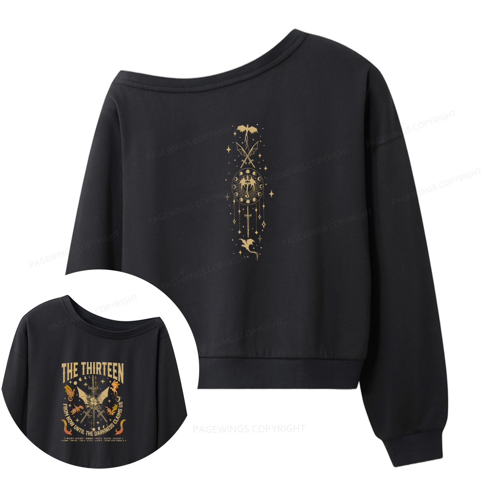 Pagewings Fantasy Novel Lovers 11429 Bookish Women Off Shoulder Sweatshirt