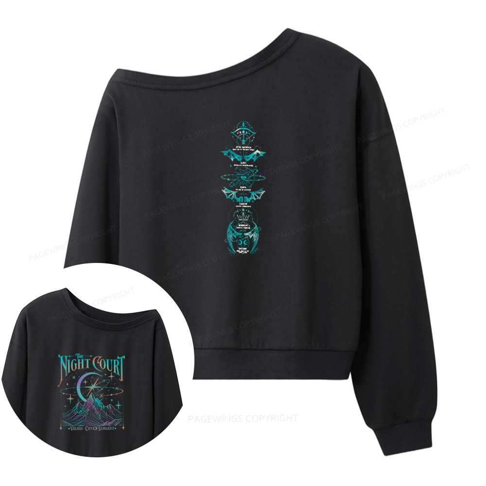 Pagewings Fantasy Novel Lovers 11999 Bookish Women Off Shoulder Sweatshirt