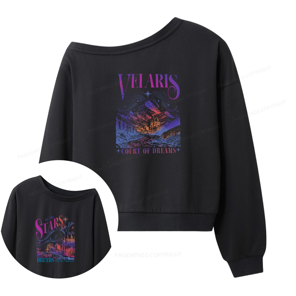 Pagewings Fantasy Novel Lovers 12775 Bookish Women Off Shoulder Sweatshirt